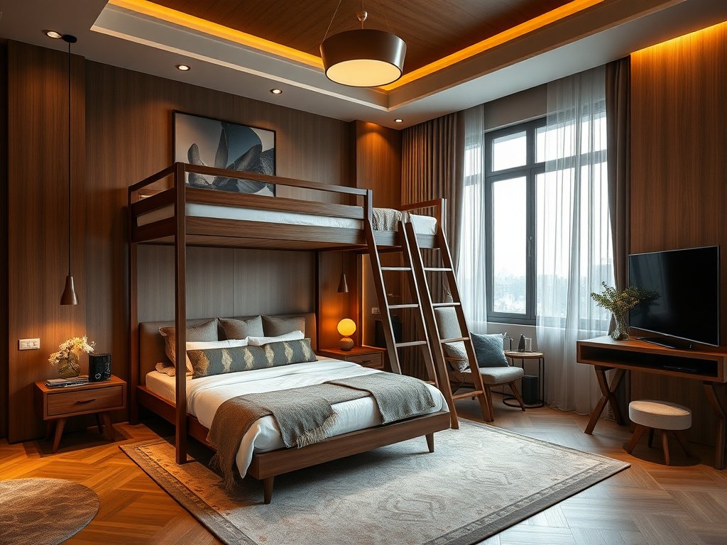 Phòng ngủ sang trọng Việt Nam với thiết kế giường tầng tinh tế