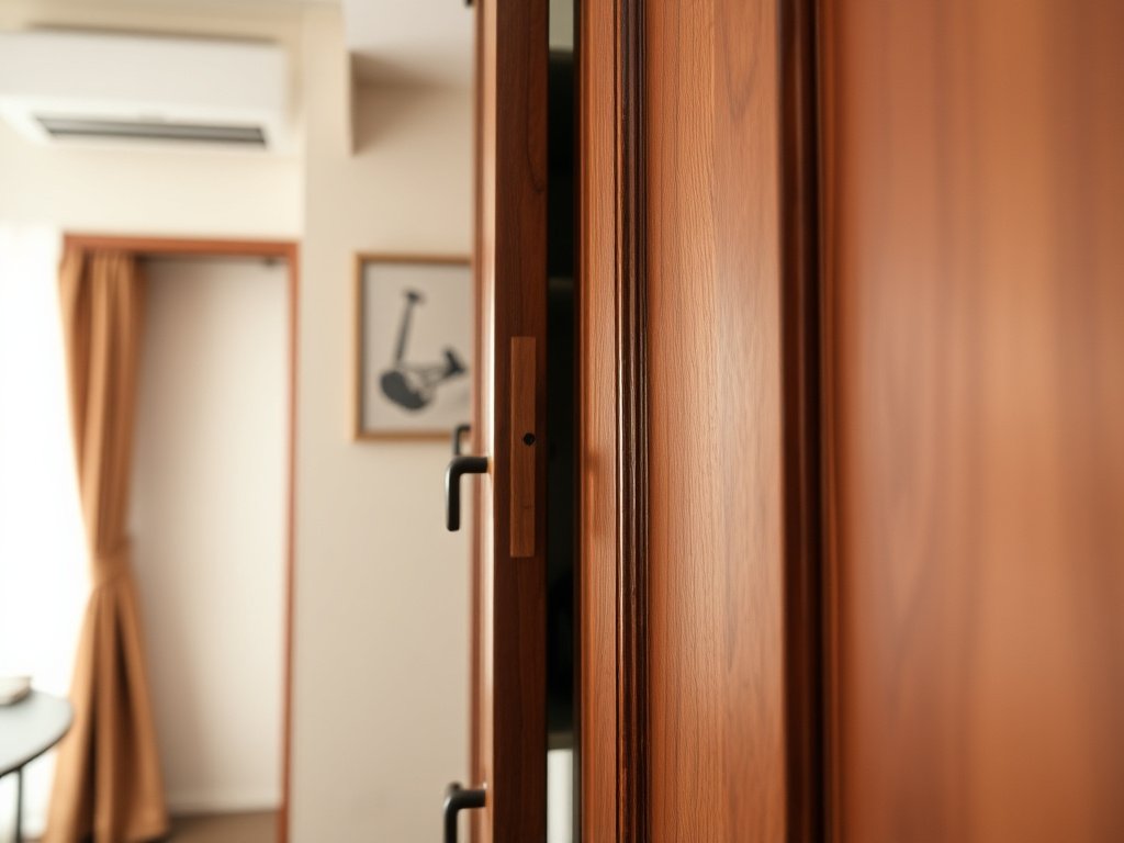 5 Cách Bảo Vệ Tủ Vào Mùa Mưa Hiệu Quả 4 Cận cảnh tủ gỗ với chi tiết và kết cấu tinh xảo trong một căn hộ Việt Nam