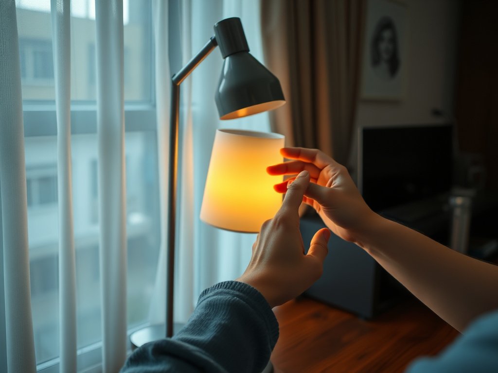 5 Cách Tận Dụng Ánh Sáng Cho Bàn Làm Việc Hiệu Quả 5 Cận cảnh điều chỉnh đèn bàn trong căn hộ Việt Nam