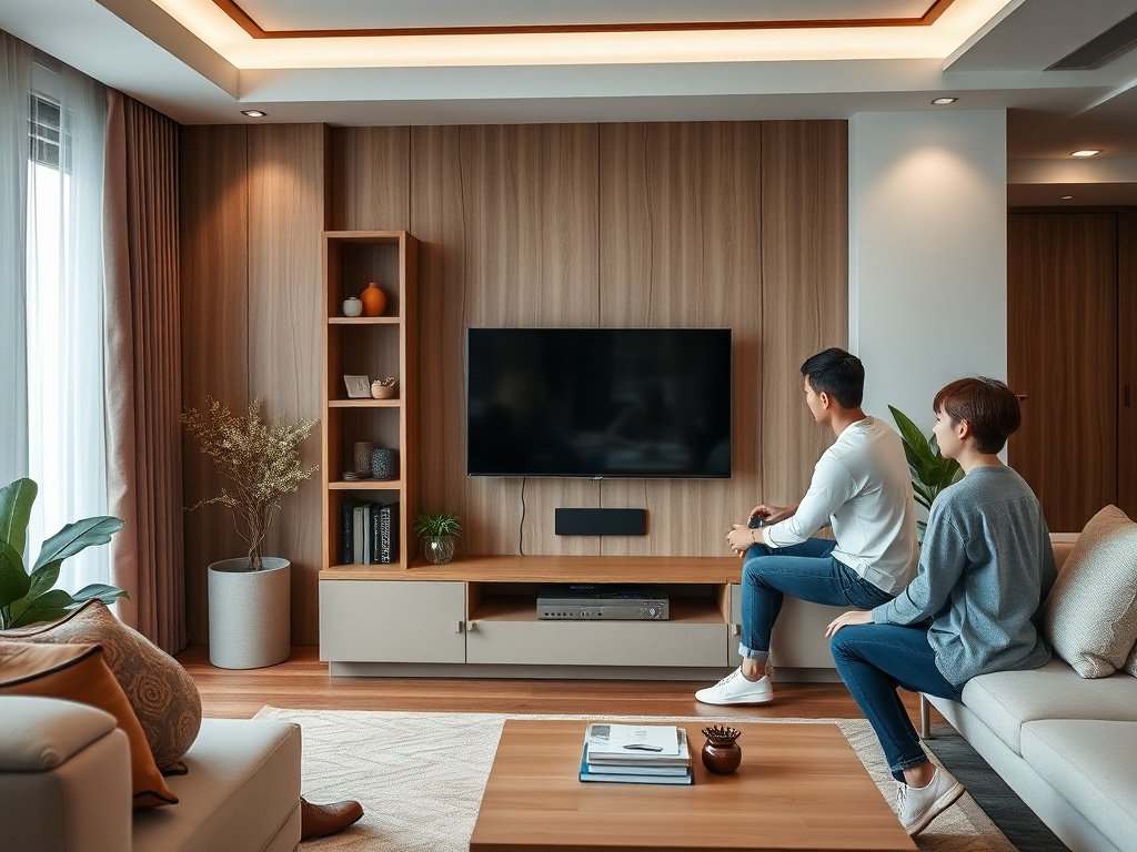 Bí Quyết Sử Dụng Kệ Tivi Lâu Bền Cho Ngôi Nhà Hiện Đại 4 Phòng khách căn hộ ấm cúng với kệ tivi thanh lịch tại Việt Nam
