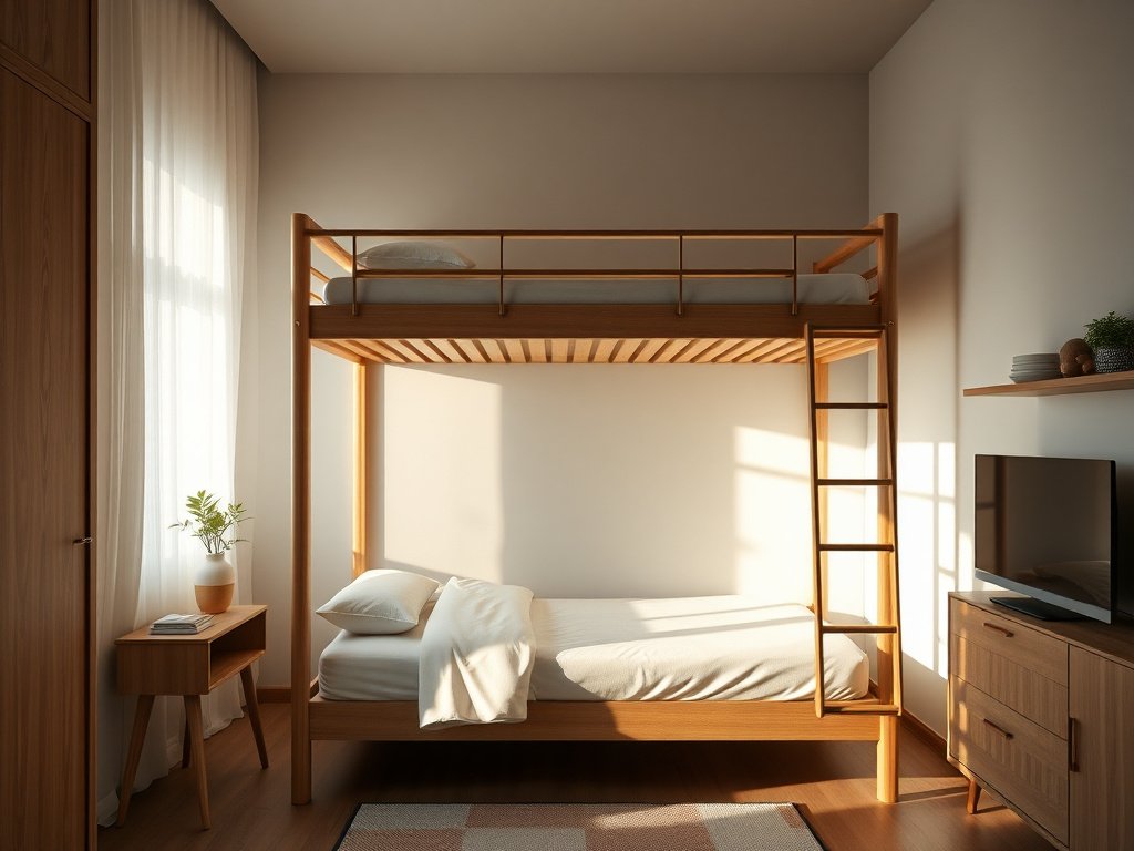 Căn hộ tối giản Việt với giường tầng thanh lịch