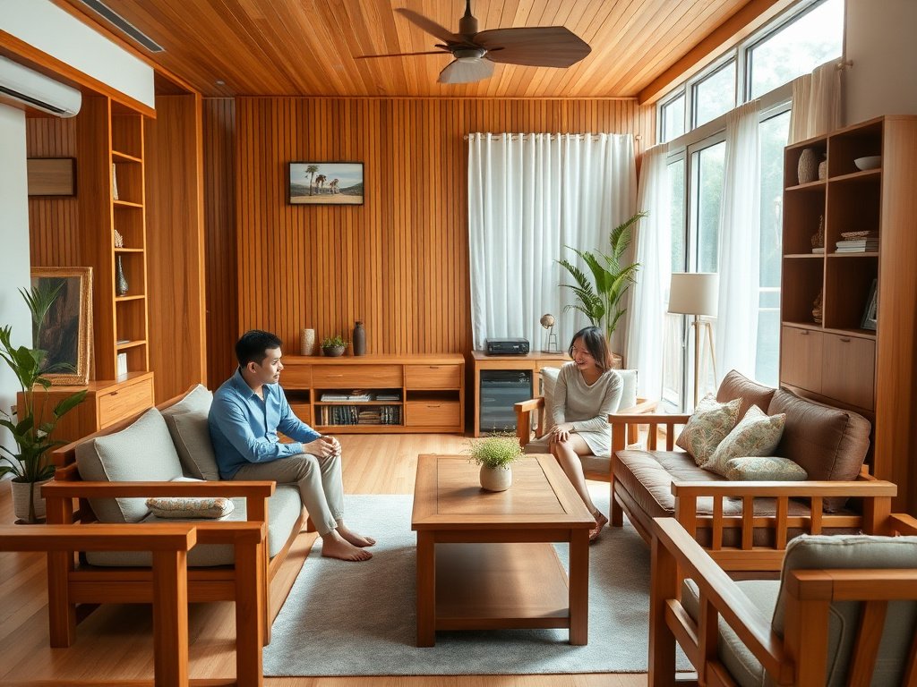 5 Bước Vệ Sinh Tủ Gỗ Tự Nhiên Tại Nhà Hiệu Quả 6 Gia đình Việt Nam sống trong không gian có đồ nội thất gỗ tự nhiên được duy trì tốt
