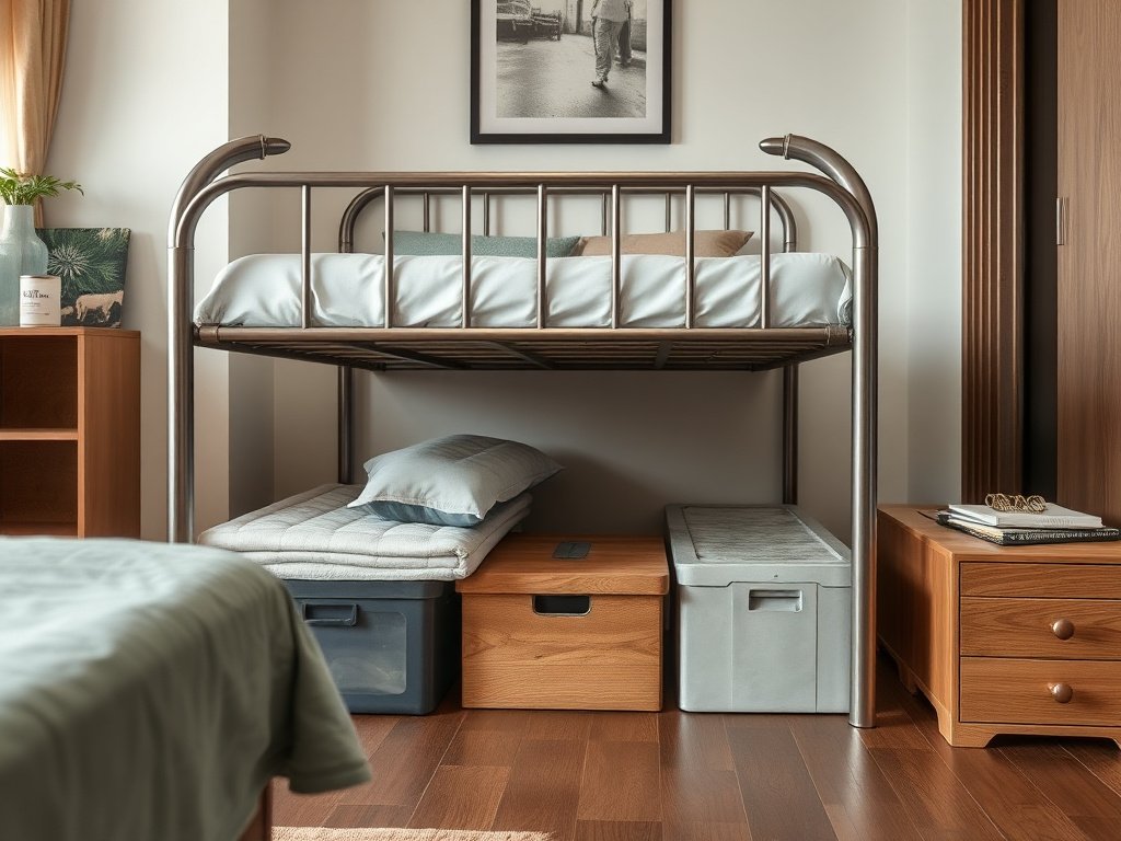 5 Cách Bảo Quản Giường Ngủ Kim Loại Hiệu Quả Và Đơn Giản Tại Nhà 5 Giường kim loại với tấm bảo vệ dưới ánh nắng tự nhiên