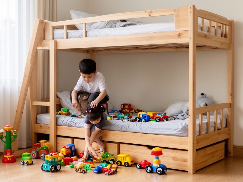 7 Bước Vệ Sinh Giường Tầng Định Kỳ Hiệu Quả 6 Giường tầng với bộ ga giường sạch sẽ ở phòng ngủ người Việt