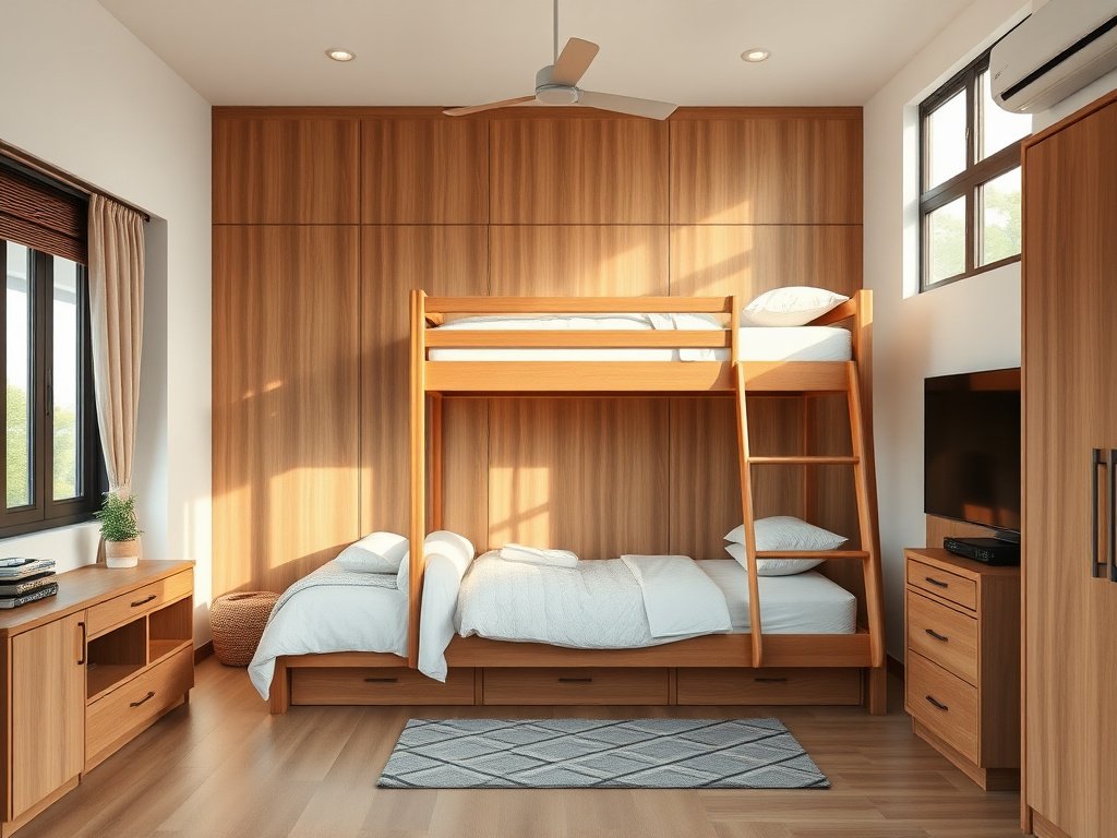 6 Bí Quyết Chọn Giường Tầng Giá Rẻ Mà Vẫn Bền Đẹp 5 Phòng trẻ em Việt Nam với giường tầng màu sắc hài hòa