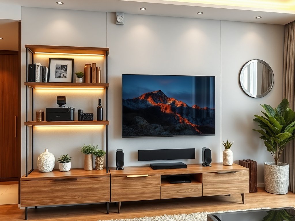 Bí Quyết Sử Dụng Kệ Tivi Lâu Bền Cho Ngôi Nhà Hiện Đại 8 Phụ nữ Việt Nam trang trí kệ tivi bằng cây xanh và ảnh