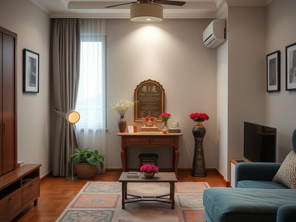 5 Hỗ Trợ Lựa Chọn Bàn Thờ Phù Hợp Cho Ngôi Nhà Của Bạn 8 Bàn thờ gia đình lớn và trang trí công phu