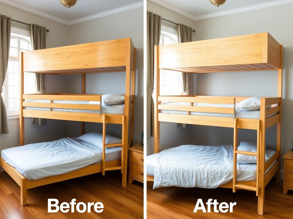 6 Bước Xử Lý Vết Trầy Giường Tầng Đơn Giản Tại Nhà 10 So sánh trước và sau khi sửa vết trầy giường tầng tại nhà Việt Nam