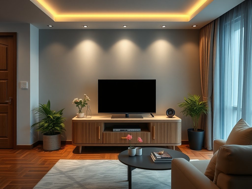 5 Cách Cải Thiện Không Gian Quanh Kệ Tivi Hiệu Quả Nhất 9 Thiết lập phòng khách ấm cúng và phong cách ở Việt Nam, tập trung vào khu vực tivi