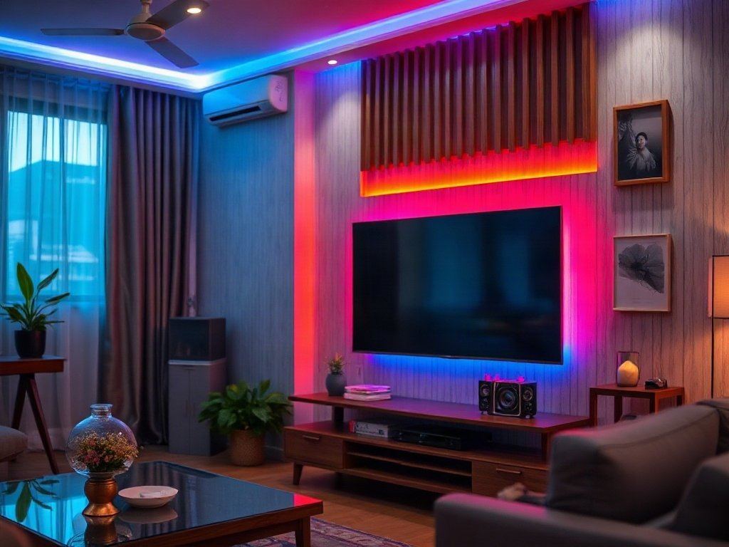 5 Cách Tận Dụng Ánh Sáng Cho Kệ Tivi Hiệu Quả Nhất 9 Thiết kế kệ tivi với ánh sáng gián tiếp - cách tận dụng ánh sáng cho kệ tivi