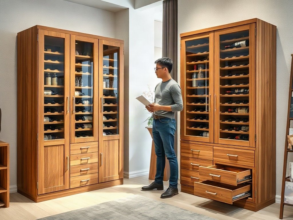 Khảo sát thực tế dòng gỗ thông dụng (Gỗ Sồi, Xoan đào, Óc chó) - Tủ rượu quận 1