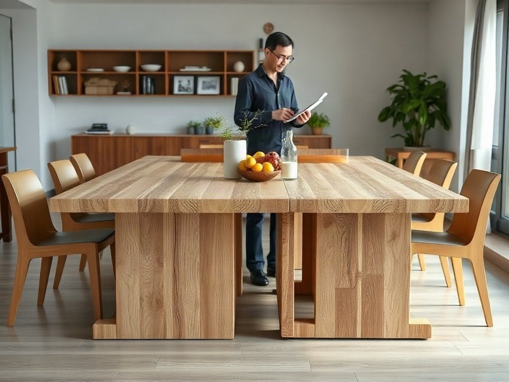 Khảo sát thực tế dòng gỗ thông dụng (Gỗ Sồi, Xoan đào, Óc chó) - bộ bàn ăn 4 ghế tại quận 7