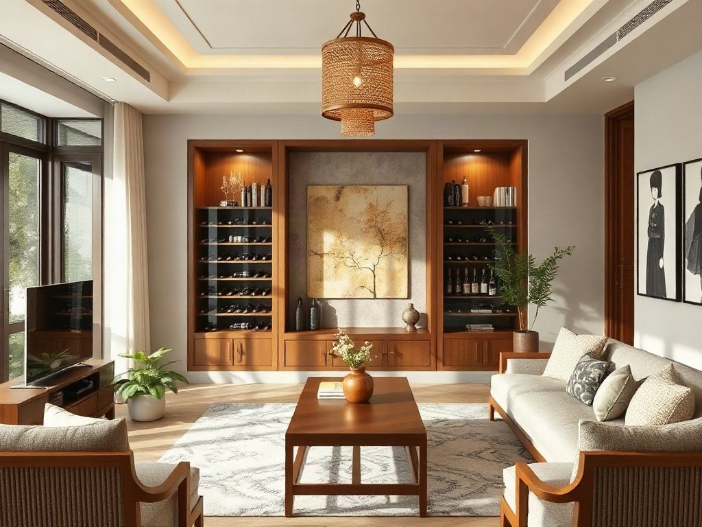 Kệ Để Rượu Phòng Khách: Lựa Chọn Tinh Tế Cho Không Gian Sống Hiện Đại 31 Không đo đạc kỹ diện tích phòng trước khi đặt làm - kệ để rượu phòng khách
