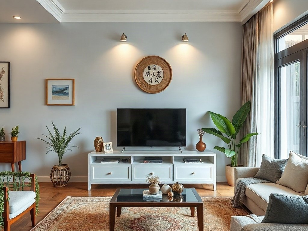 Sự cân đối và đối xứng - bước đặt kệ tivi không bị sai phong thủy