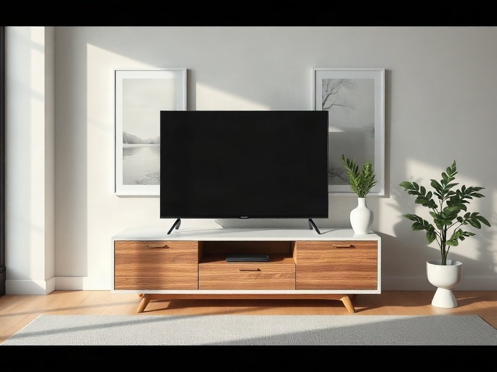 8 Cách Sắp Xếp Đồ Vật Trên Kệ Tivi Thẩm Mỹ 17 Cách 7: Kết Hợp Chất Liệu Tự Nhiên - cách sắp xếp đồ vật trên kệ tivi thẩm mỹ
