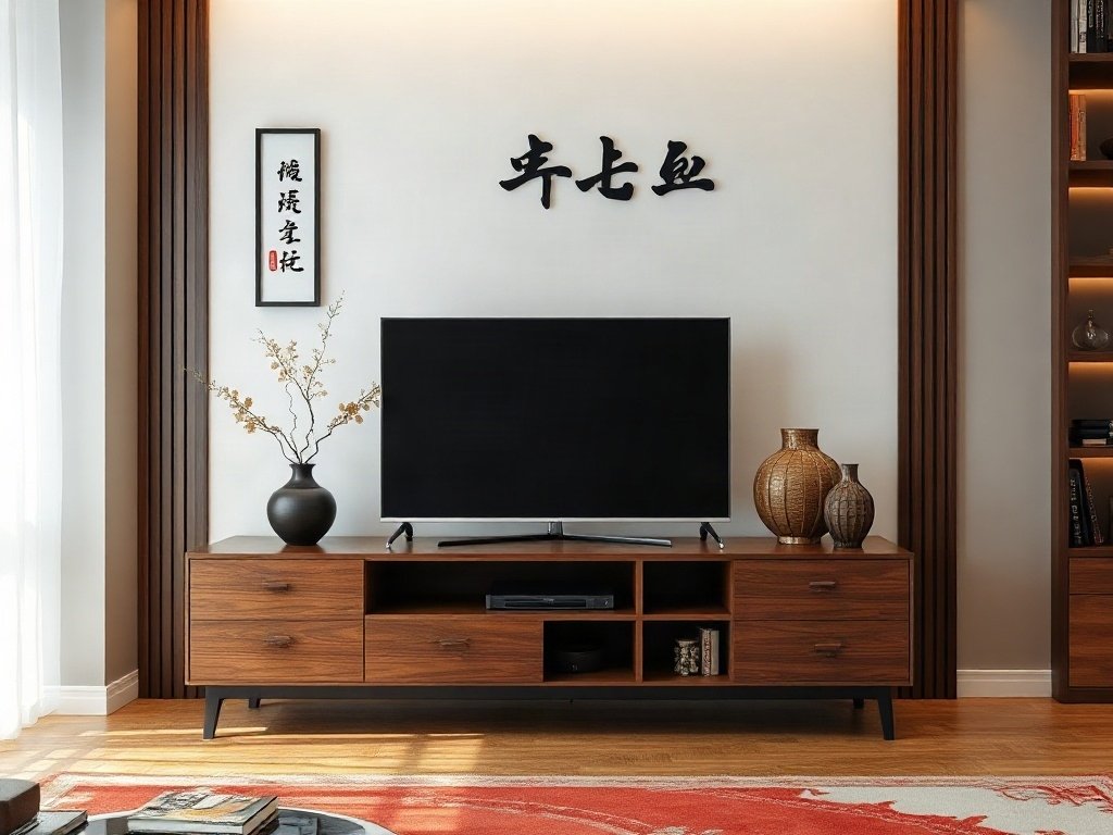 8 Cách Sắp Xếp Đồ Vật Trên Kệ Tivi Thẩm Mỹ 18 Cách 7: Kết Hợp Chất Liệu Tự Nhiên - cách sắp xếp đồ vật trên kệ tivi thẩm mỹ