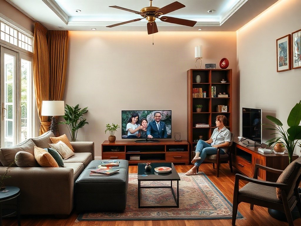 Khoảng cách phù hợp - bước đặt kệ tivi không bị sai phong thủy
