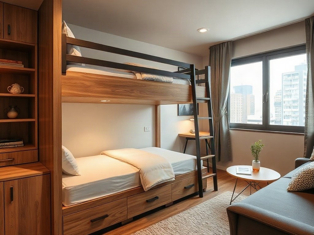 Điều chỉnh ánh sáng đèn trong phòng - cách trang trí giường tầng may mắn
