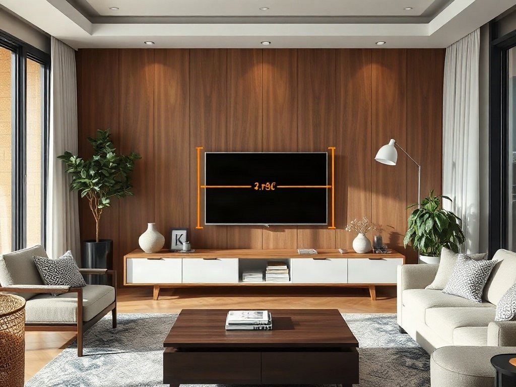 Bước 1: Xác định chiều cao lý tưởng - bước đặt kệ tivi không bị sai phong thủy