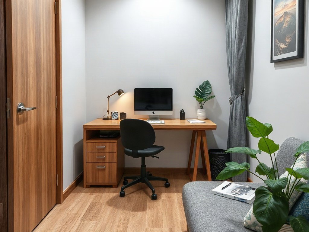 7 Kiểu Bàn Làm Việc Phù Hợp Với Mọi Không Gian 2 Kiểu 1: Bàn làm việc nhỏ gọn - kiểu bàn làm việc phù hợp với mọi không gian
