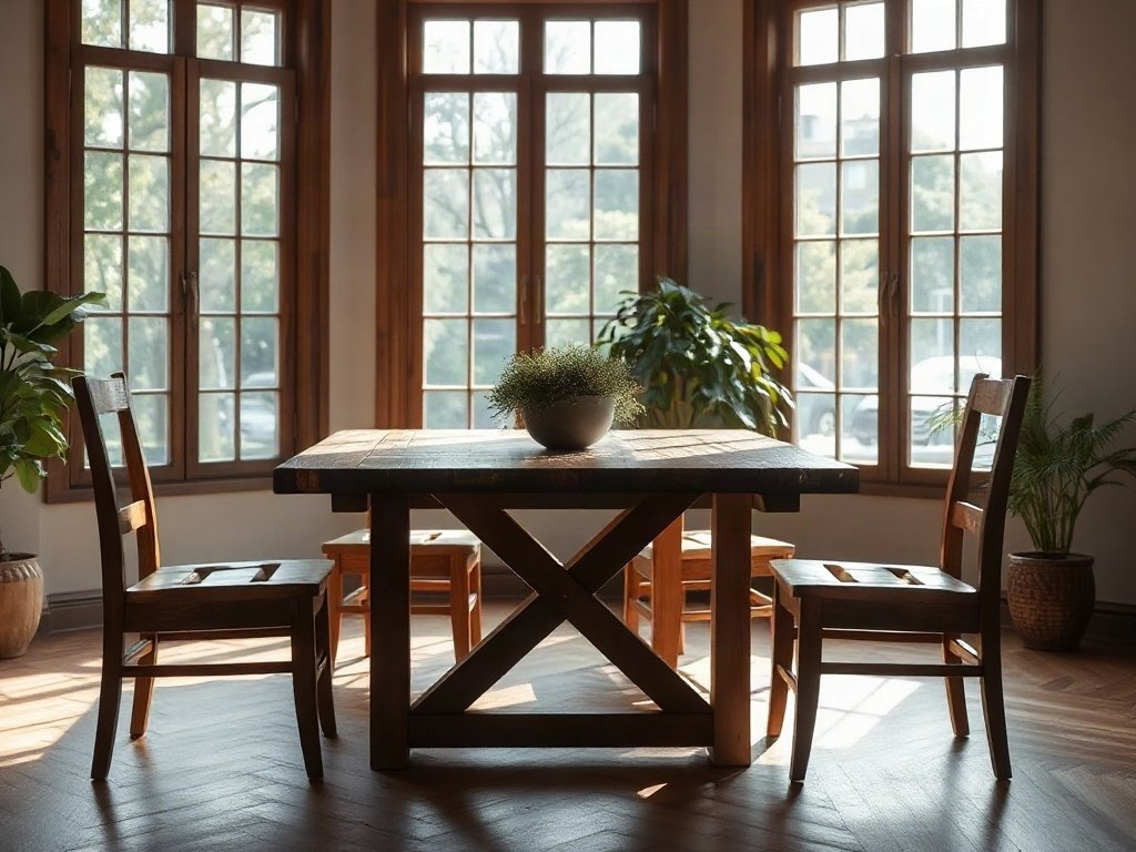 Lợi Ích Của Cửa Sổ Lớn - cách kết hợp bàn ăn gỗ với ánh sáng tự nhiên