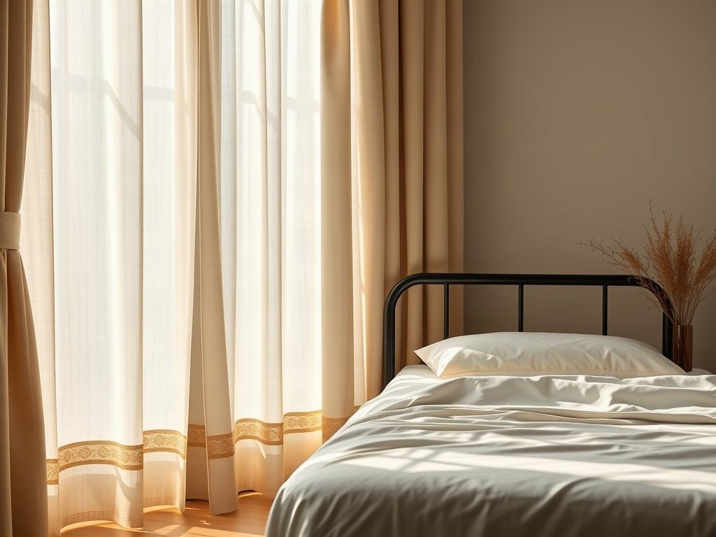 Chất Liệu Giường Xếp - mẹo kết hợp giường xếp với rèm che nắng