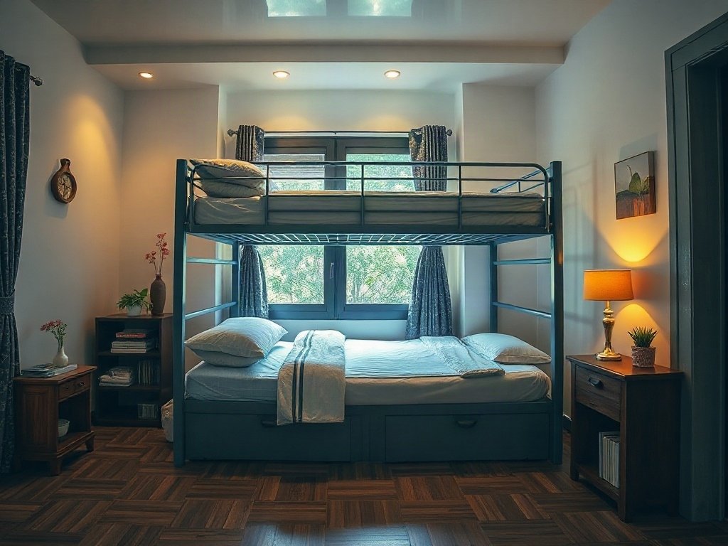 Cách 2: Sắp Xếp Hài Hòa Với Yếu Tố Gia Đình - cách trang trí giường tầng may mắn