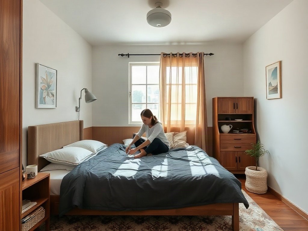 Tránh Đặt Giường Gần Cửa - cách sử dụng giường ngủ hiệu quả hơn
