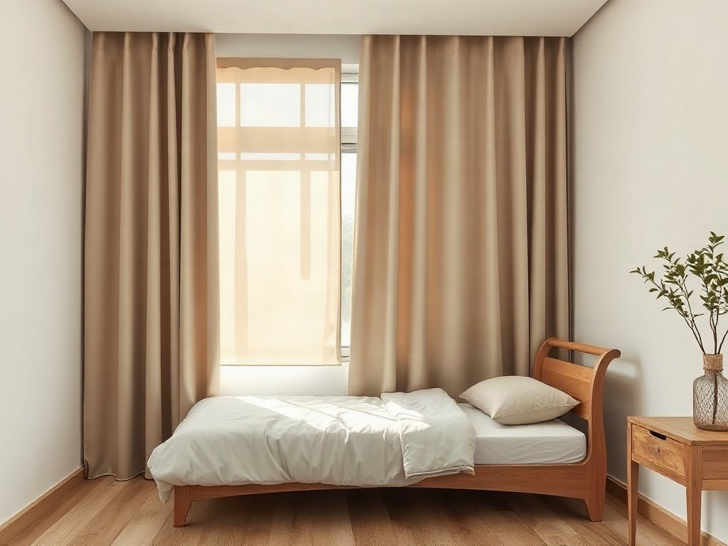Sử Dụng Rèm Che Nắng Thông Minh - mẹo kết hợp giường xếp với rèm che nắng