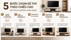 5 Bước Chọn Kệ Tivi Theo Chiều Cao Để Tối Ưu Không Gian Sống