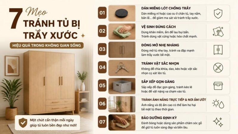 7 Mẹo Tránh Tủ Bị Trầy Xước Hiệu Quả Trong Không Gian Sống 1 7 Mẹo Tránh Tủ Bị Trầy Xước Hiệu Quả Trong Không Gian Sống