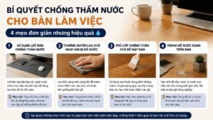 Bí quyết chống thấm nước cho bàn làm việc: 4 mẹo đơn giản nhưng hiệu quả