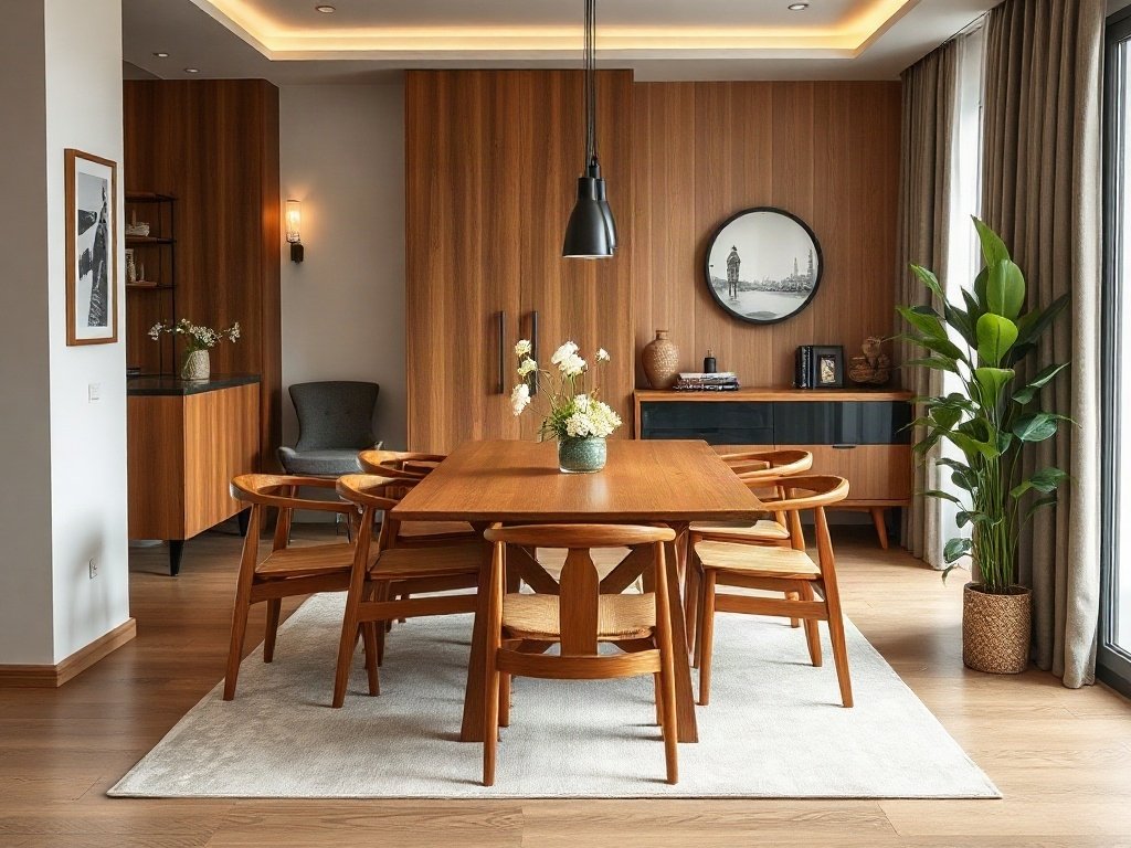 4 Kiểu Bàn Ăn Gỗ Tiết Kiệm Không Gian Sống Thịnh Hành 18 Kiểu 4: Bàn ăn kéo dài - kiểu bàn ăn gỗ tiết kiệm không gian sống